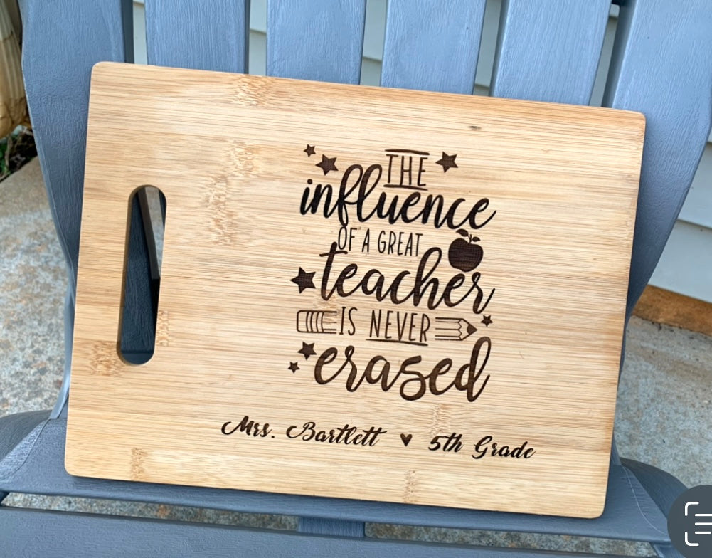 Teacher Bamboo Rectangle Cutting Board