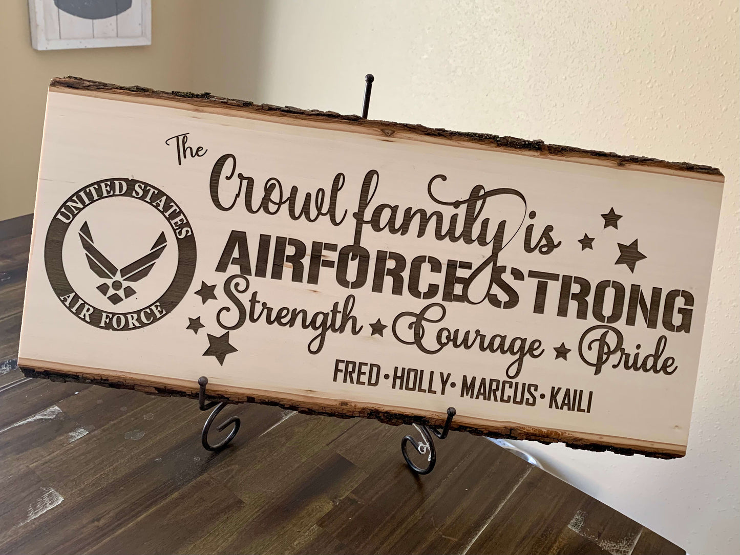 Raw Edge Wooden Military Sign