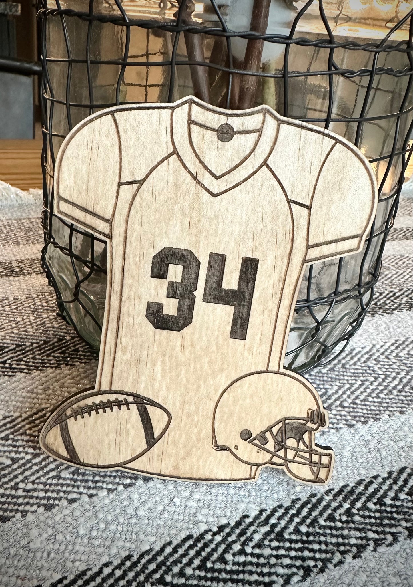 Football Shirt Ornament – Customizable Team Gift | Burn & Turn Laser Works