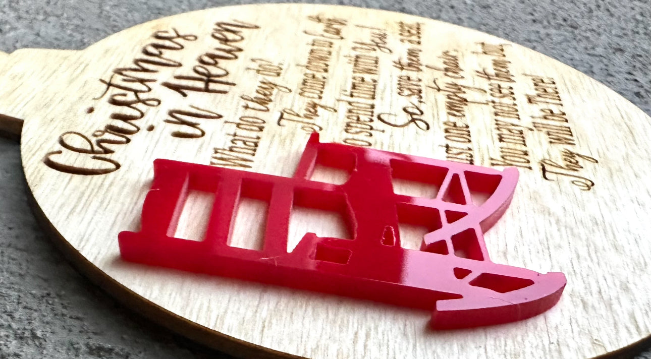 Christmas in Heaven Ornament – Personalized Memorial | Burn & Turn Laser Works